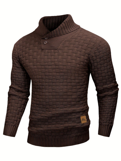Aldric | Herren Strickpullover mit Schalkragen - Brown - Image 1