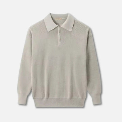 Herren-Strickpullover | Rippstrickstruktur, strukturierter Kragen | Normale Passform