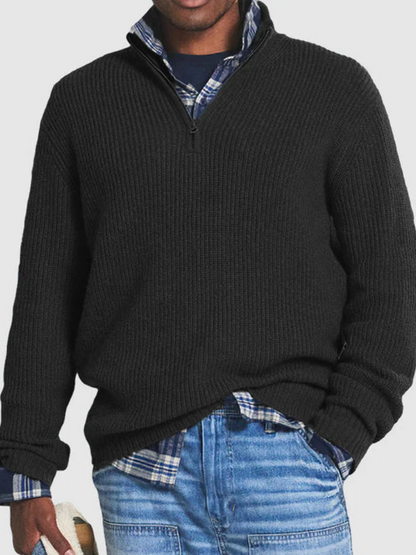 Herren-Sweatshirt mit halbem Reißverschluss | Lässige Passform