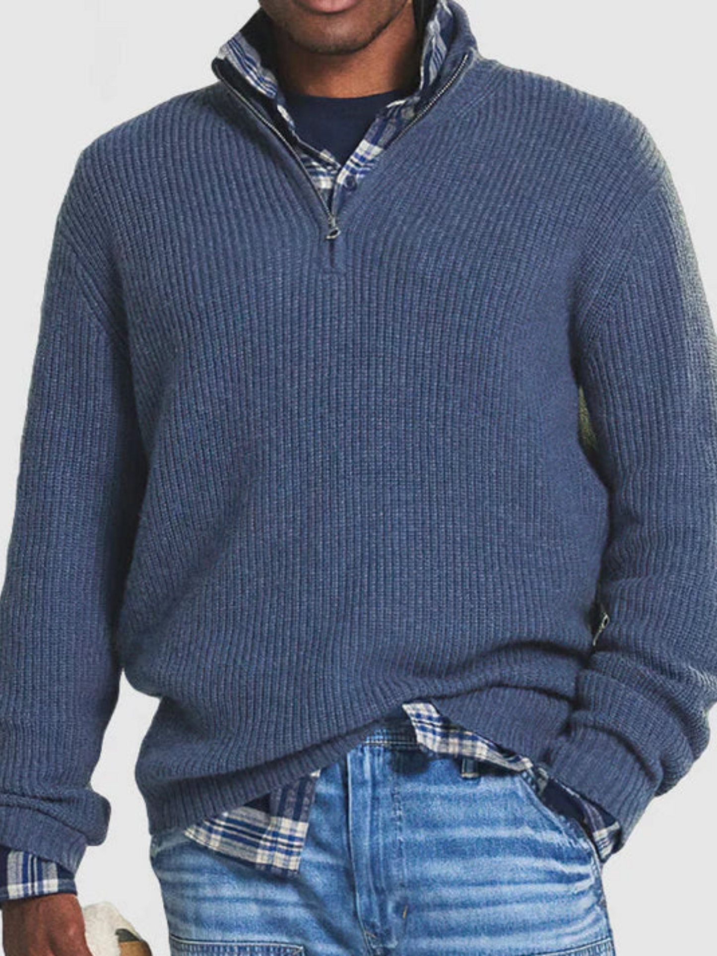Herren-Sweatshirt mit halbem Reißverschluss | Lässige Passform