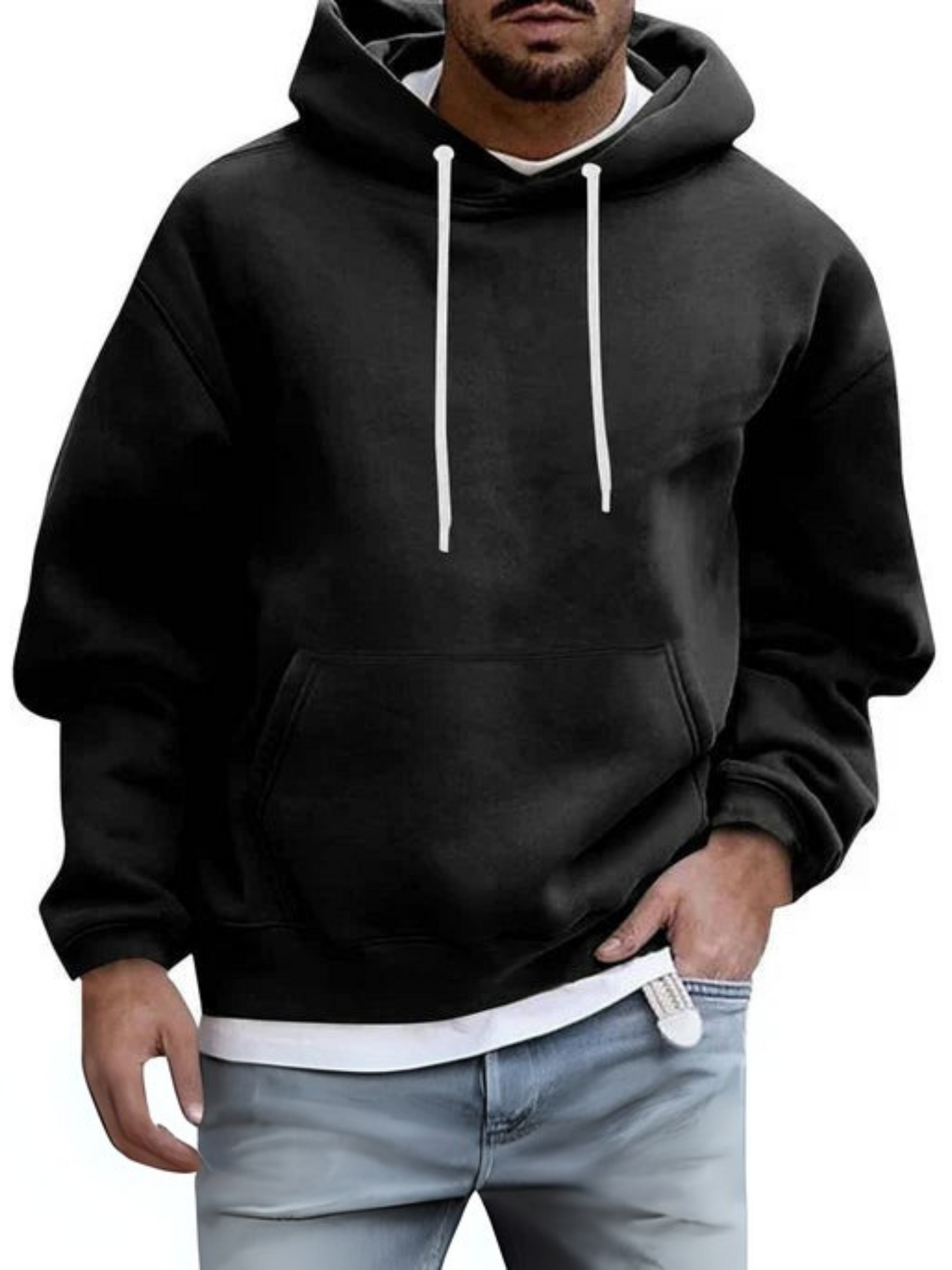 Herren Hoodie, verstellbare Kapuze | Kängurutasche