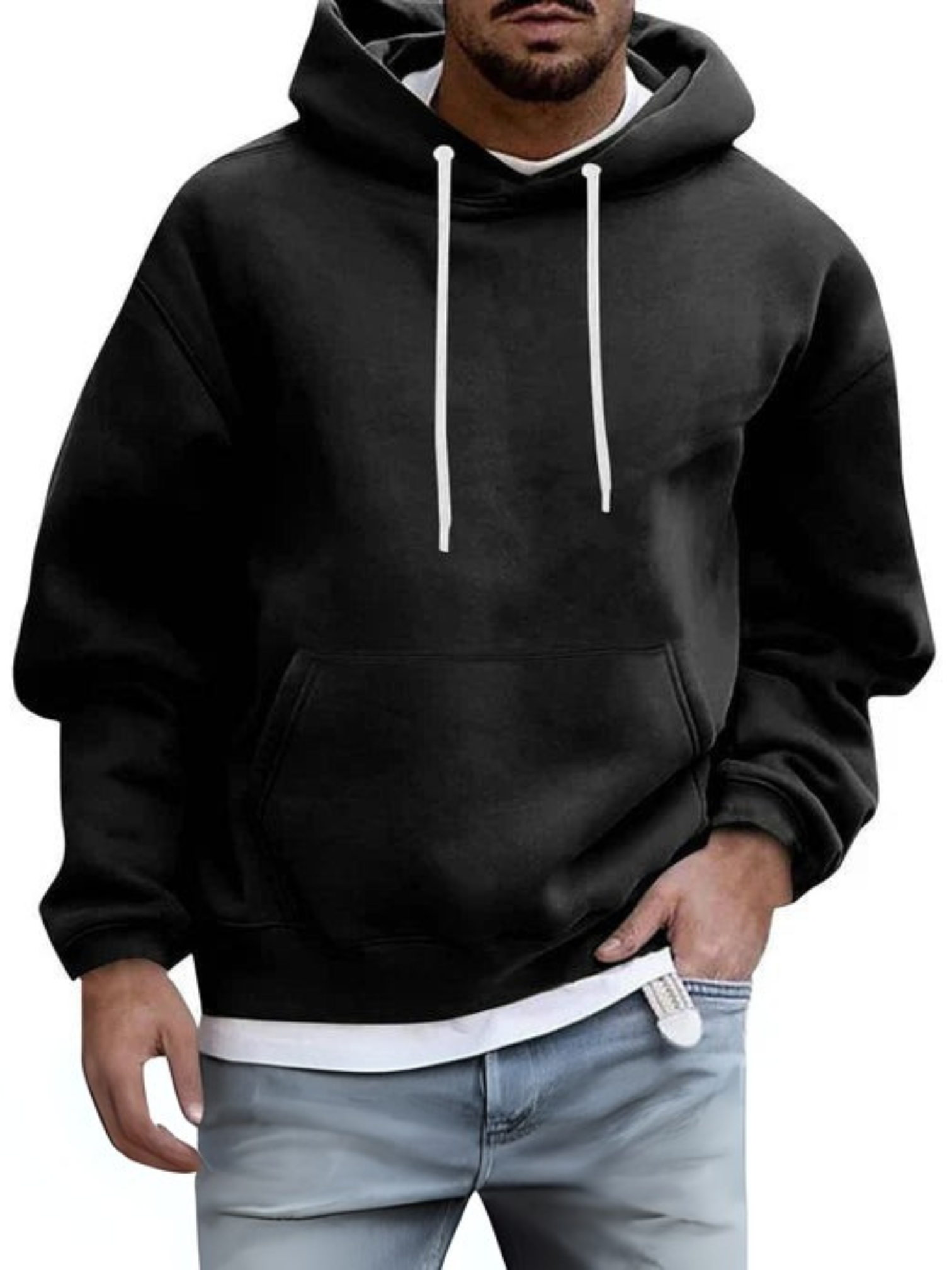 Herren Hoodie, verstellbare Kapuze | Kängurutasche