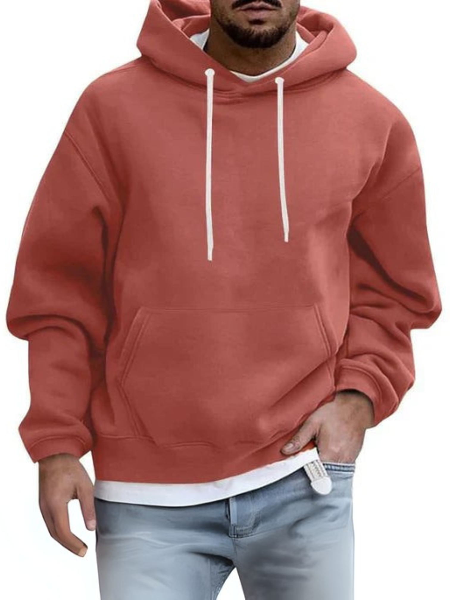 Herren Hoodie, verstellbare Kapuze | Kängurutasche