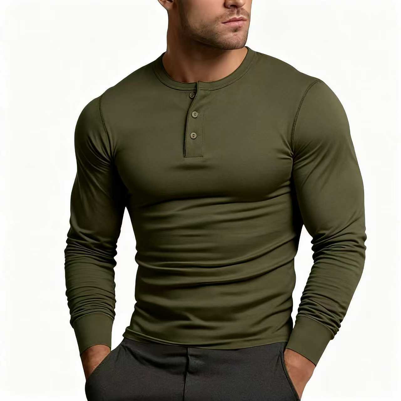 Henley Shirt Herren | Slim Fit & Langarm