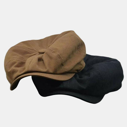 Flache Mütze für Männer aus Mischgewebe im Vintage-Retro-Stil für kalte Tage
