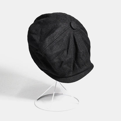 Flache Mütze für Männer aus Mischgewebe im Vintage-Retro-Stil für kalte Tage