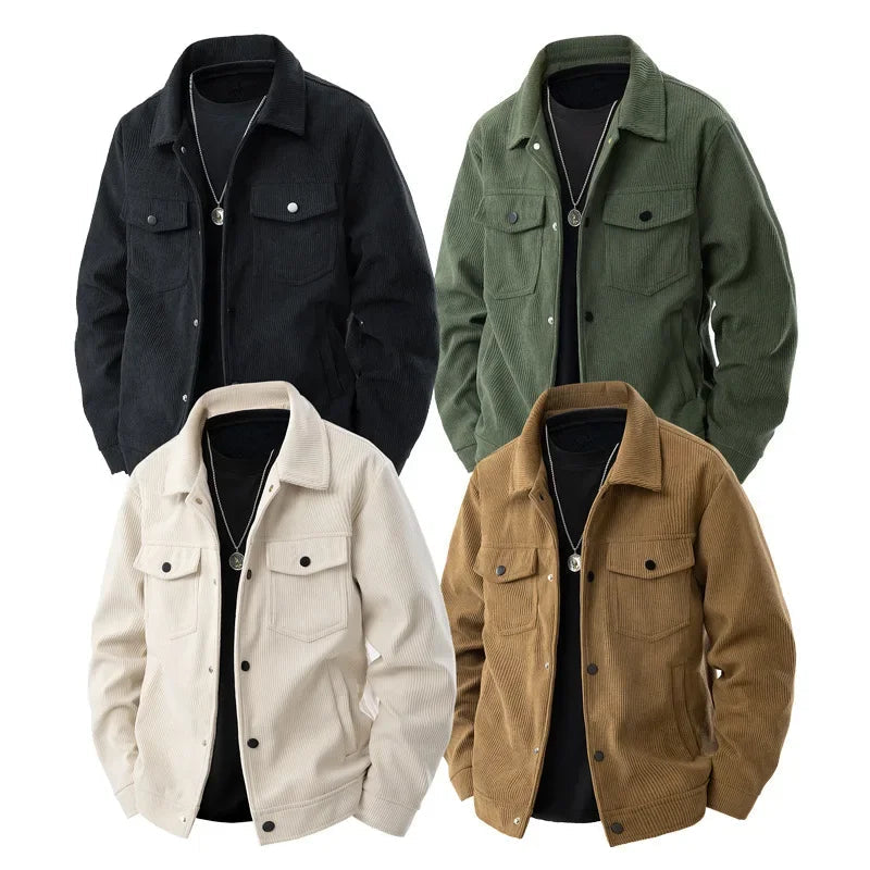 Herrenjacke | Casual Fit, Corduroy Textur Übergangsjacke