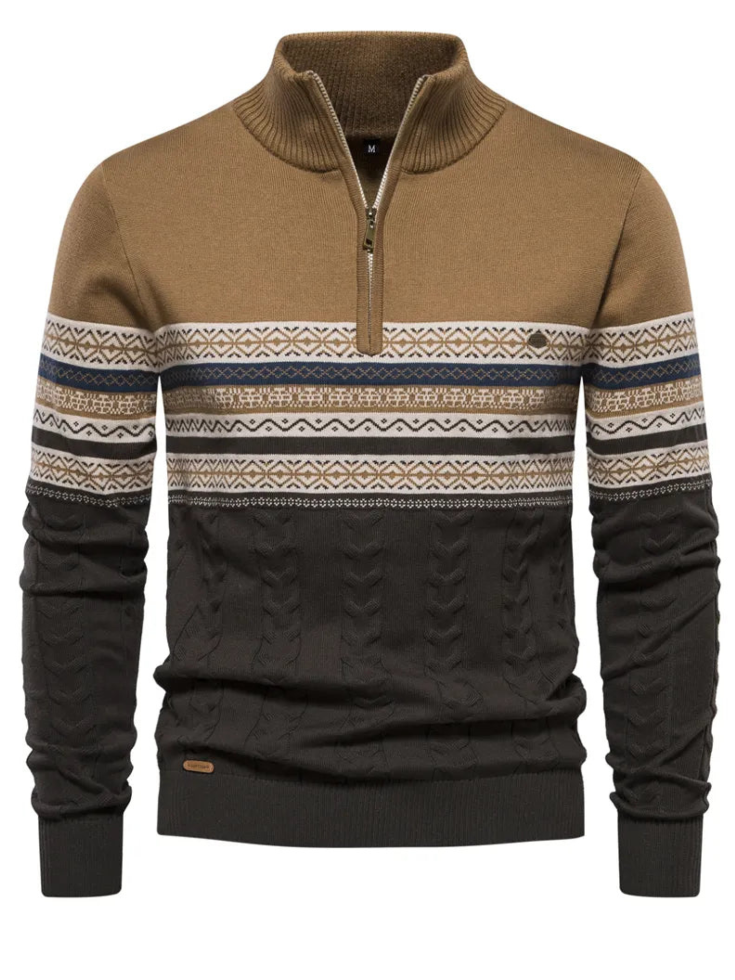 Herrenpullover mit halbem Reißverschluss | Normale Passform