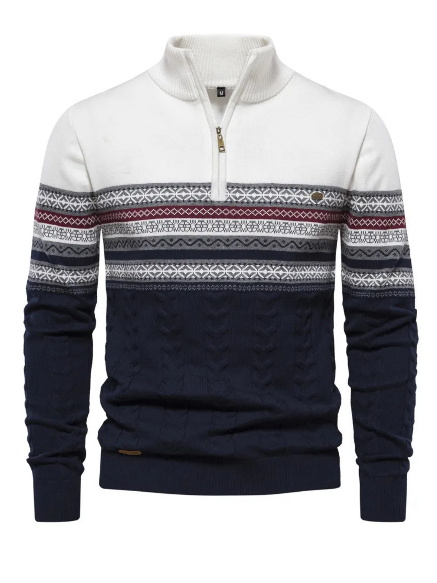 Herrenpullover mit halbem Reißverschluss | Normale Passform