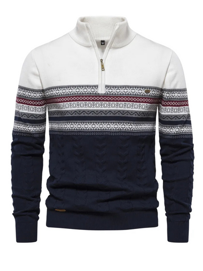 Herrenpullover mit halbem Reißverschluss | Normale Passform