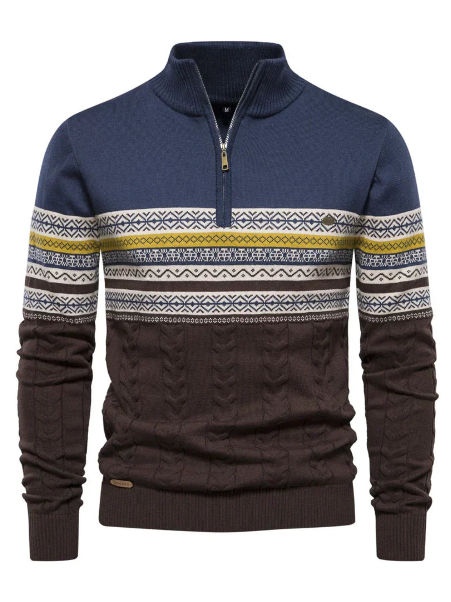 Herrenpullover mit halbem Reißverschluss | Normale Passform