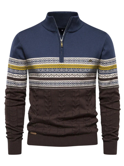 Herrenpullover mit halbem Reißverschluss | Normale Passform