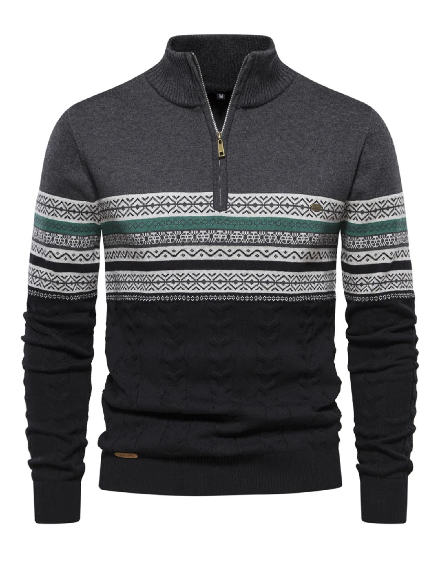 Herrenpullover mit halbem Reißverschluss | Normale Passform