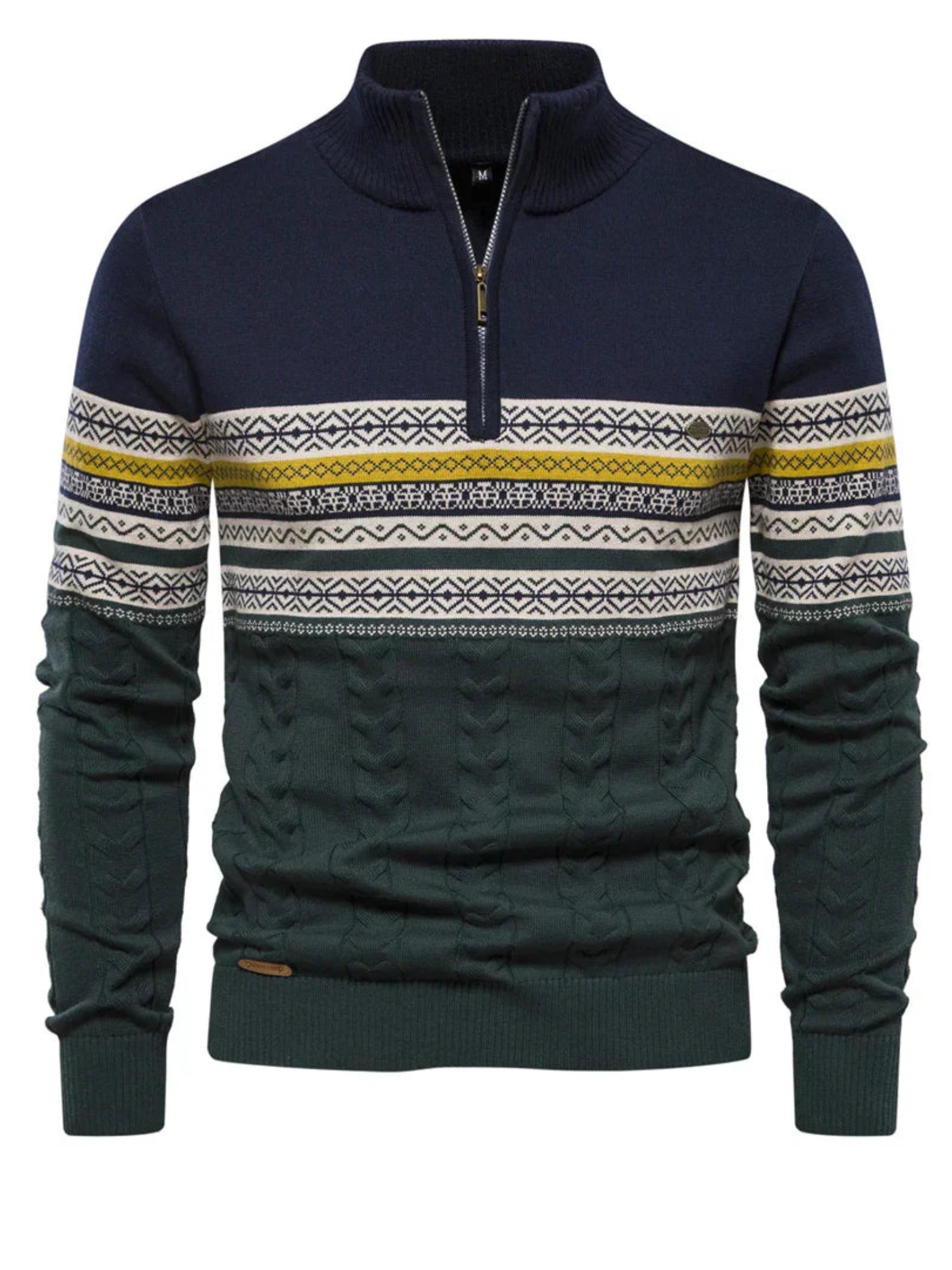 Herrenpullover mit halbem Reißverschluss | Normale Passform