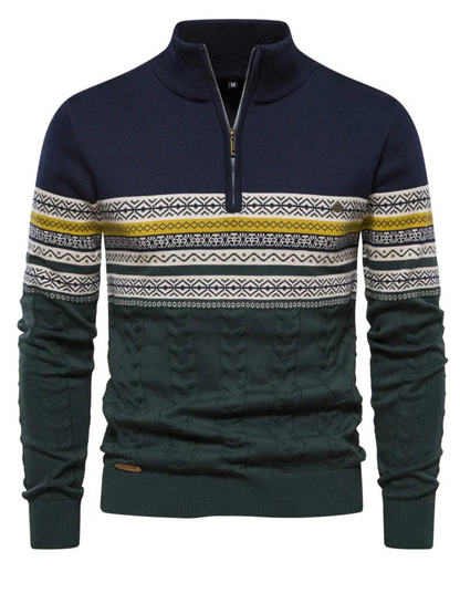 Herrenpullover mit halbem Reißverschluss | Normale Passform