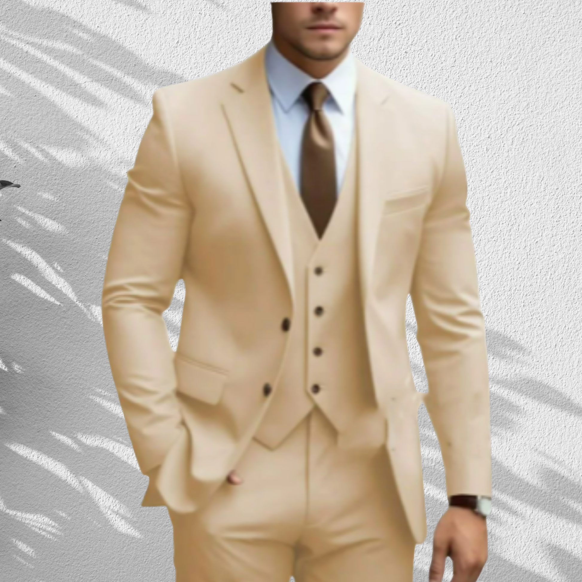 Hochwertiger Dreiteiler – Slim Fit Anzug für Herren zur Hochzeit