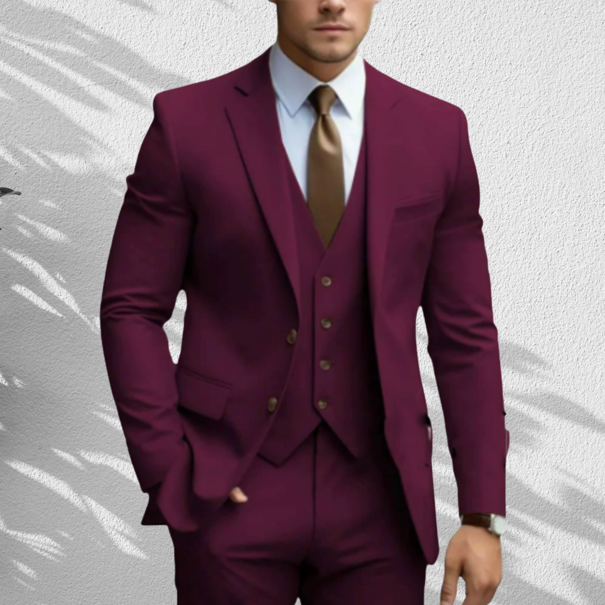 Hochwertiger Dreiteiler – Slim Fit Anzug für Herren zur Hochzeit