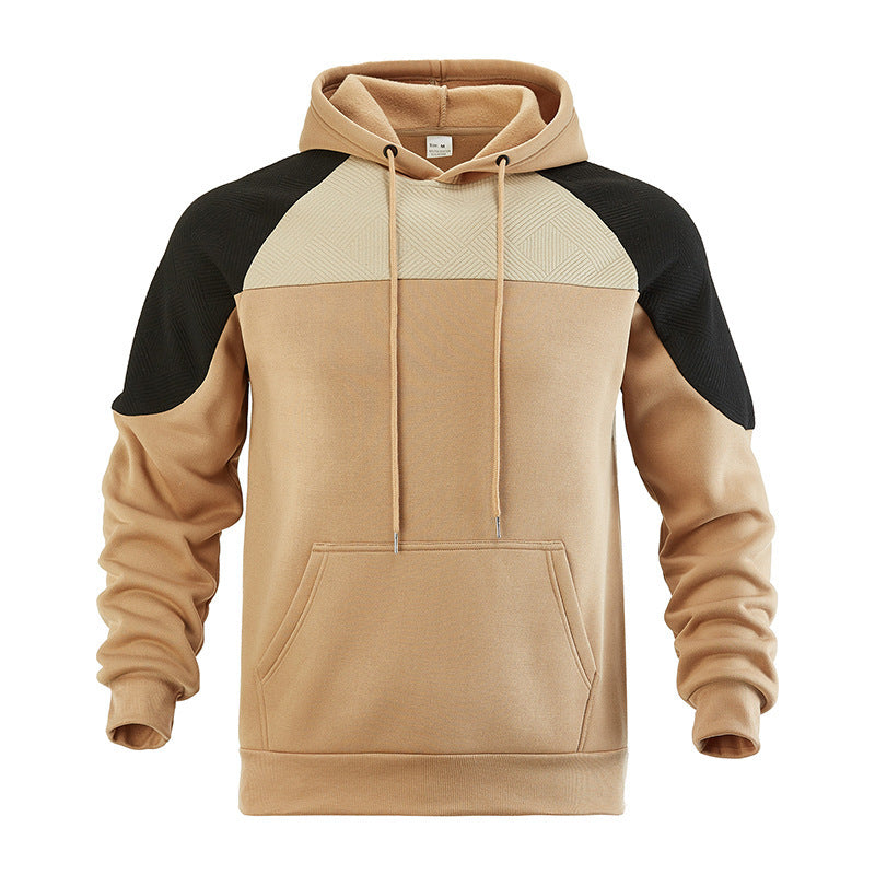 Side view of men's hoodie showing the relaxed pullover fit
