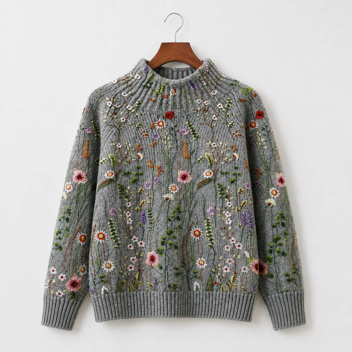 Strickpullover Damen | Blumenmuster & Weiche Passform 3