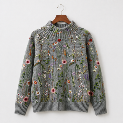 Strickpullover Damen | Blumenmuster & Weiche Passform 3