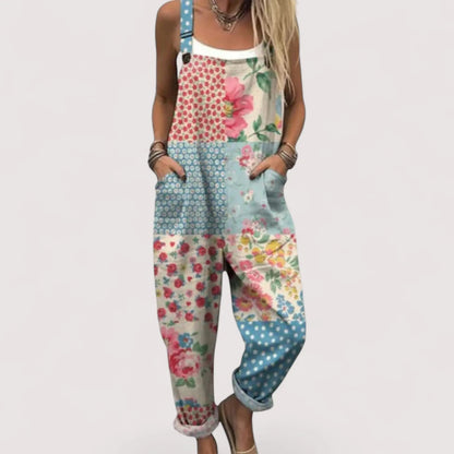 Overall Jumpsuit Damen | Colorblock & Wellenstreifenmuster