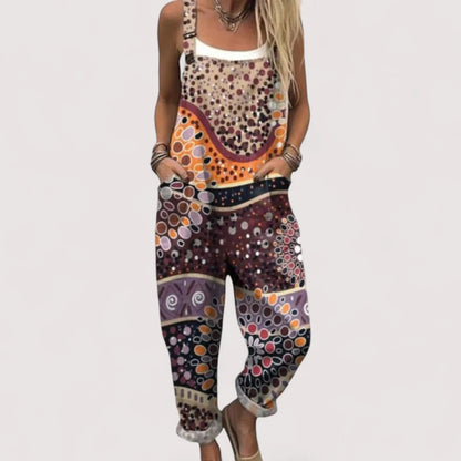 Overall Jumpsuit Damen | Colorblock & Wellenstreifenmuster