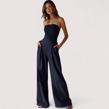 Sommer Jumpsuit Damen | Trägerlos & Elegantes Weites Bein