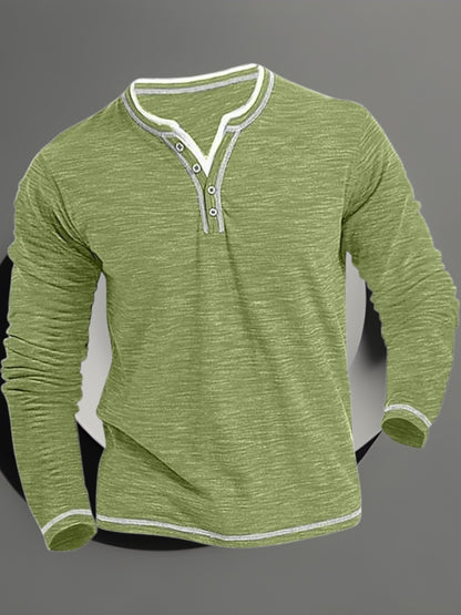 Jörg | Herren Langarmshirt mit V-Ausschnitt aus atmungsaktivem Material für den Frühling