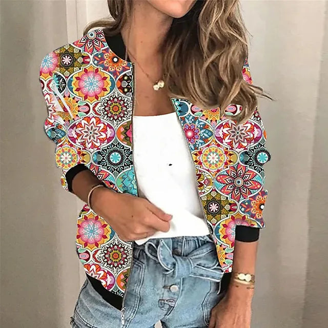 Jacke Damen | Blumenprint & Leichter Tragekomfort