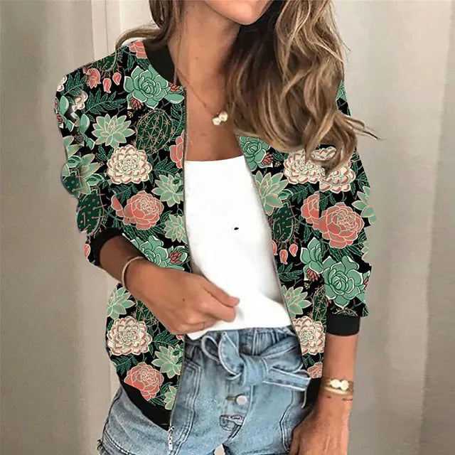 Jacke Damen | Blumenprint & Leichter Tragekomfort