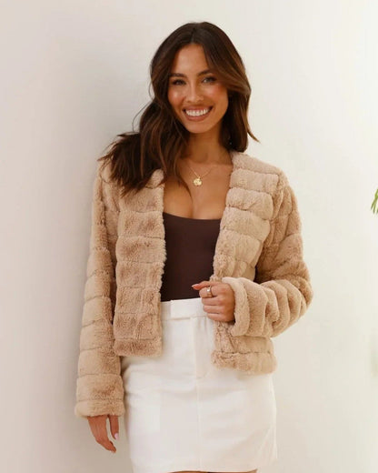 Jacke Damen | Kurz & Flauschiger Teddy-Look