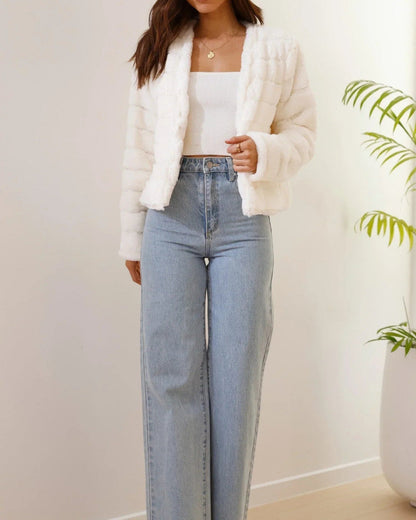 Jacke Damen | Kurz & Flauschiger Teddy-Look