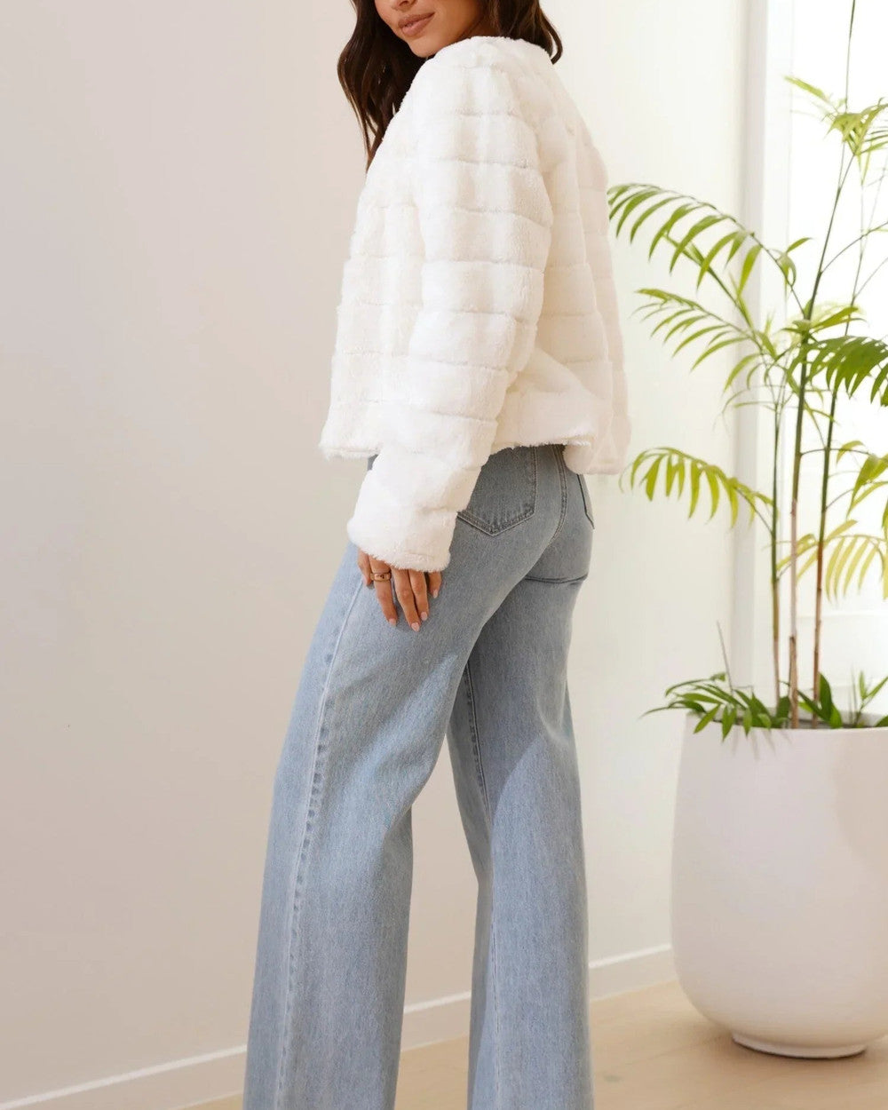 Jacke Damen | Kurz & Flauschiger Teddy-Look