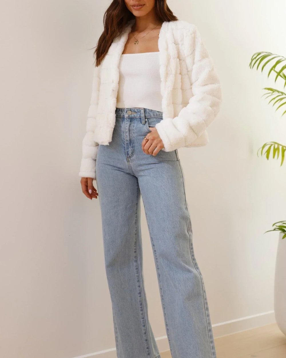 Jacke Damen | Kurz & Flauschiger Teddy-Look