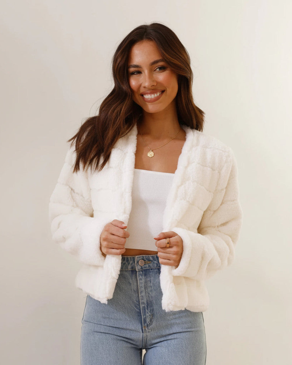Jacke Damen | Kurz & Flauschiger Teddy-Look