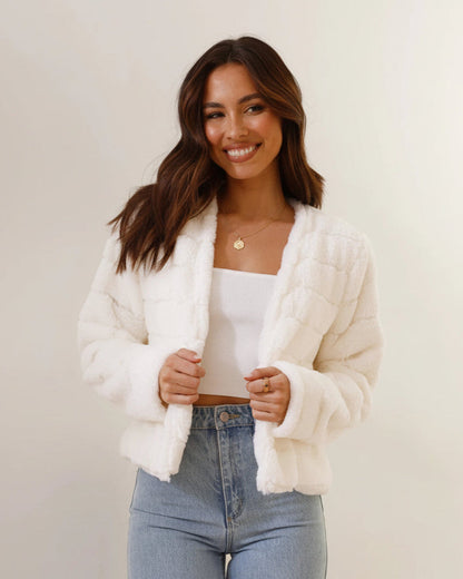 Jacke Damen | Kurz & Flauschiger Teddy-Look