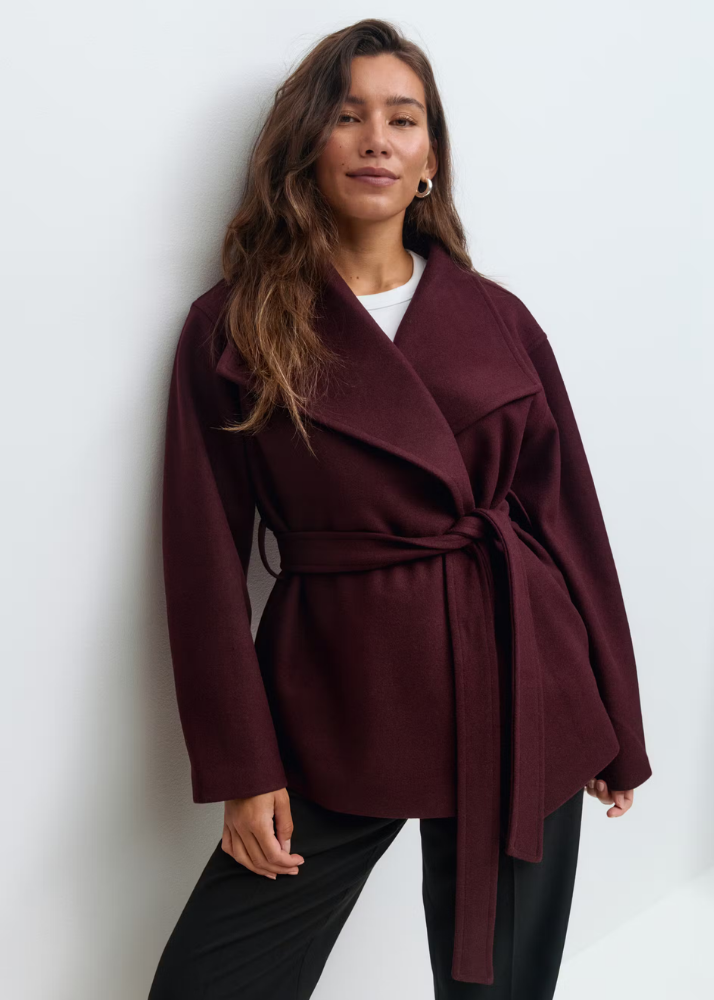 Jacke Damen | Schalkragen & Bindegürtel