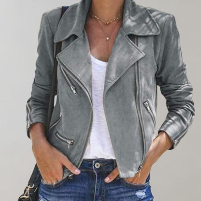Jacke Damen im Biker-Look | Asymmetrischer Zip & Reverskragen