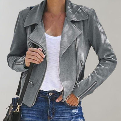 Jacke Damen im Biker-Look | Asymmetrischer Zip & Reverskragen