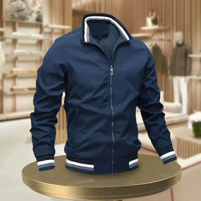 Jacke Herren mit Stehkragen | Zip-Blouson & Kontrast-Bündchen