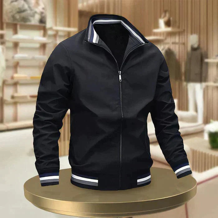 Jacke Herren mit Stehkragen | Zip-Blouson & Kontrast-Bündchen