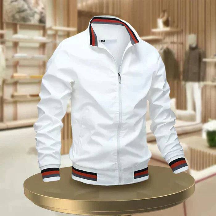 Jacke Herren mit Stehkragen | Zip-Blouson & Kontrast-Bündchen