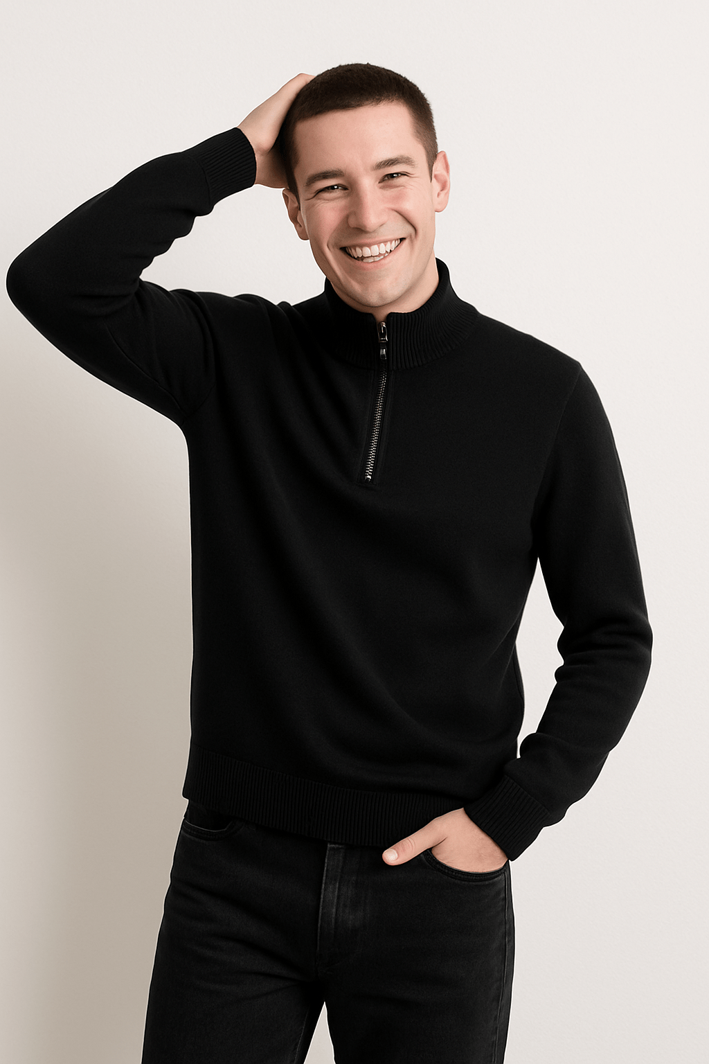 Jacob Strickpullover mit Reißverschluss 2