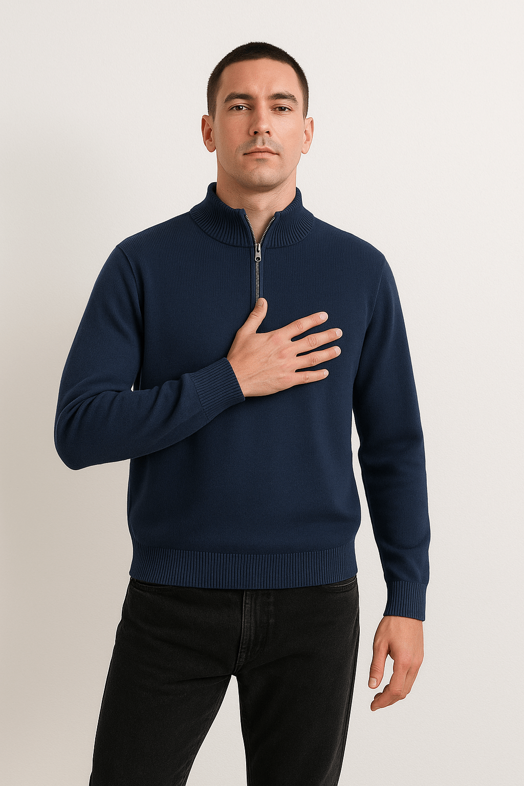 Jacob Strickpullover mit Reißverschluss 6