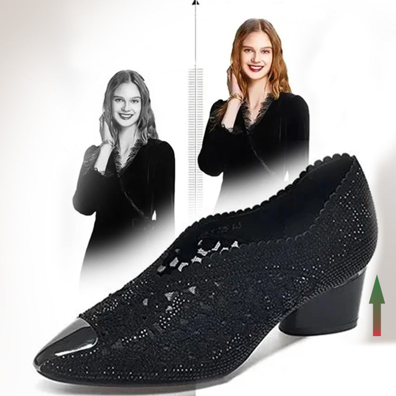 Sommerschuhe Damen | Elegante Spitzen-Pumps mit Blockabsatz