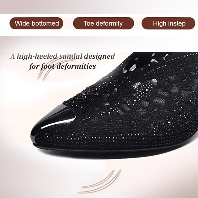 Sommerschuhe Damen | Elegante Spitzen-Pumps mit Blockabsatz