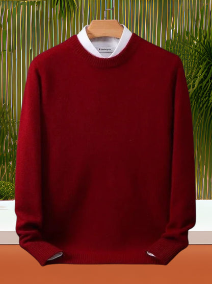 Jannik | Eleganter Kaschmir Pullover für Herren mit Rundhalsausschnitt und langem Arm