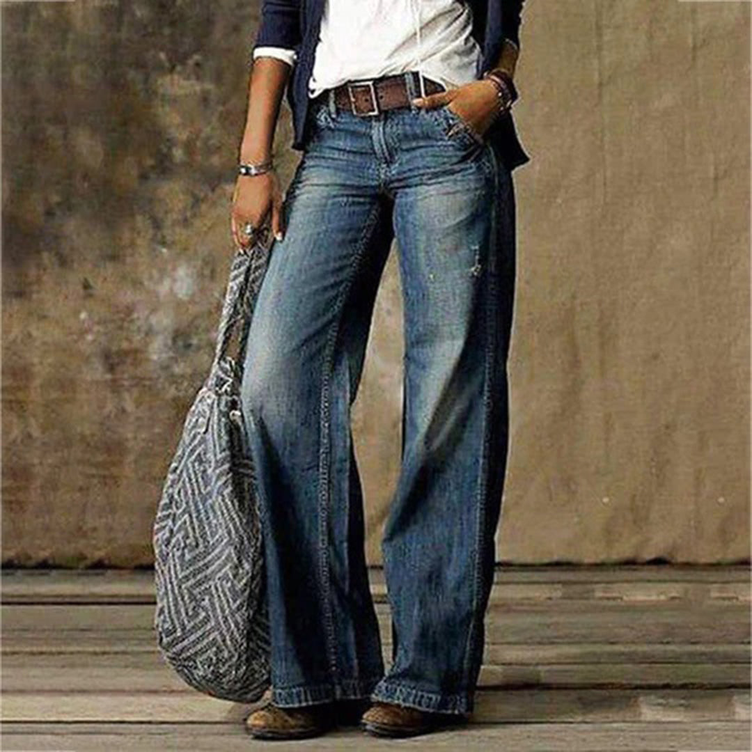 Jeans Damen | Hohe Taille & Weit Ausgestelltes Bein