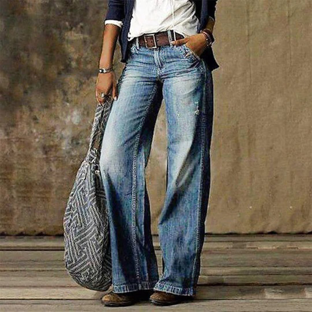 Jeans Damen | Hohe Taille & Weit Ausgestelltes Bein