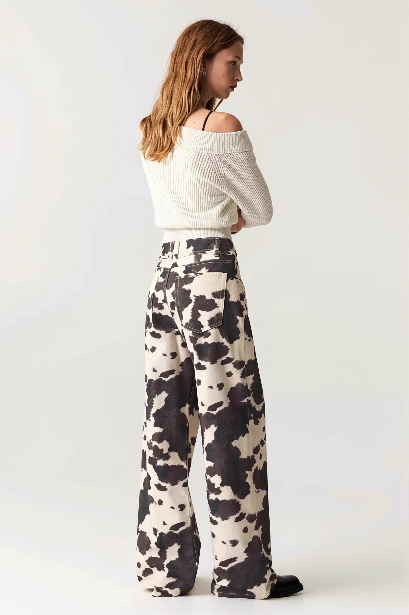 Jeans Damen | Straight-Leg-Passform & Kuhmuster